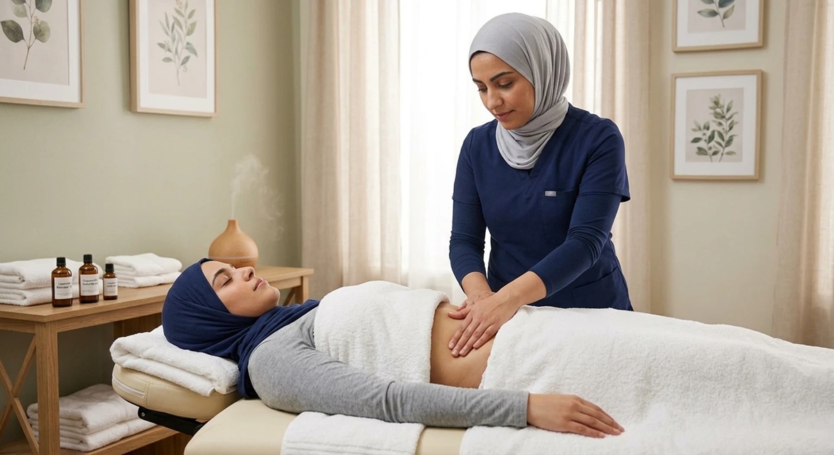 آموزش ماساژ شکم و لگن برای کاهش درد قاعدگی