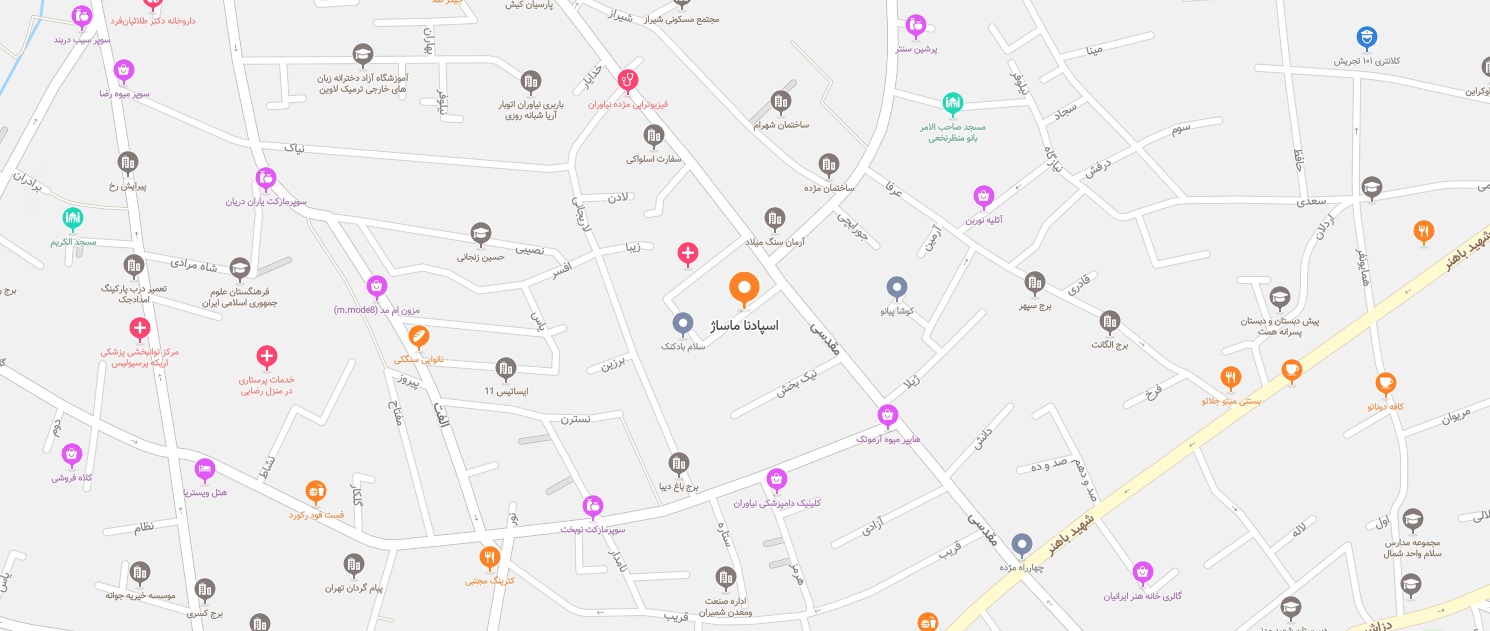 نقشه نیاوران
